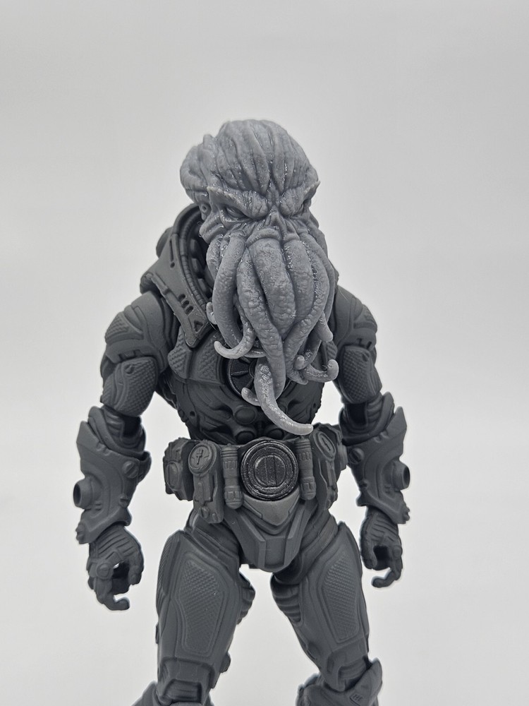 Custom 3d Printed Cthulu Head For Mythic/cosmic Legions 1/12 Scale Figure