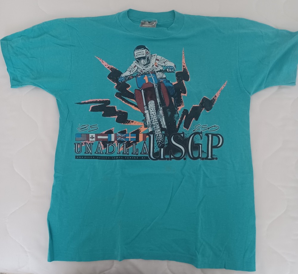 Unadilla Vintage 1985 USGP Motocross Double-Sided Turquoise Men's T-Shirt