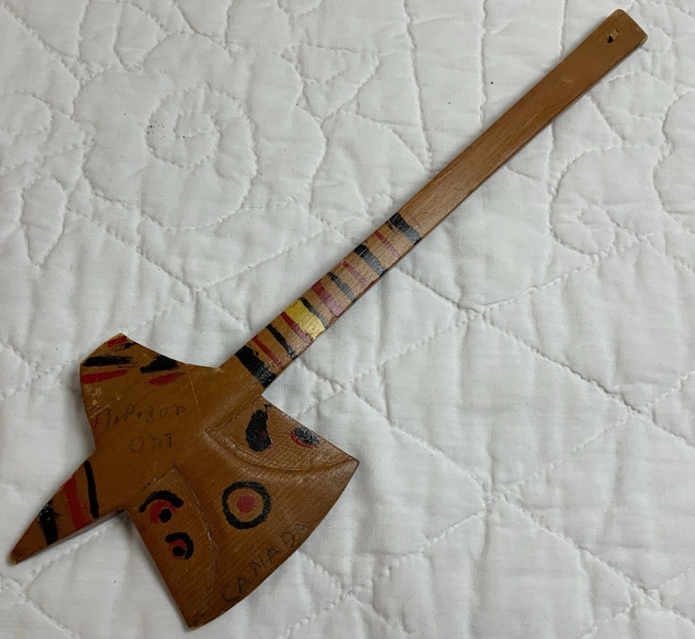 Antique Souvenir Tomahawk, Hand Made, 1900’s, Hand Painted, Ontario, Canada