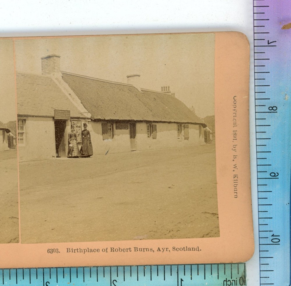 Birthplace of Robert Burns Ayr Scotland B.W. Kilburn Stereoview