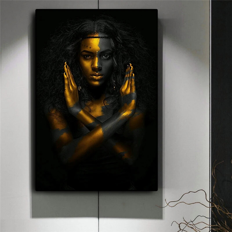 Black African Woman Canvas Painting Canvas Mural Poster Prints Home Decor