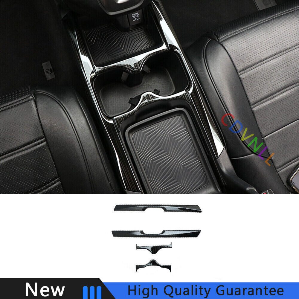 For Honda CRV CR-V 2017-2022 Black Titanium Middle Console Water Cup Frame Trim