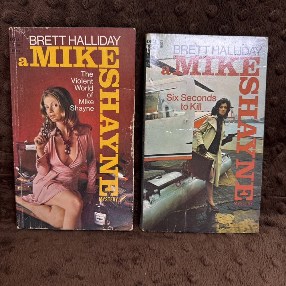 Two MIKE SHANE Paperback Books Brett Halliday