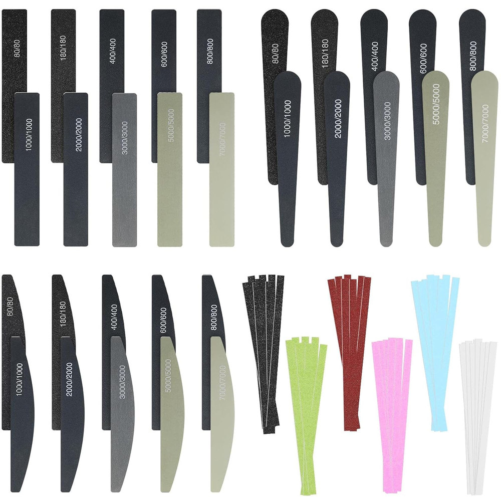 60 Pcs Sanding Sticks for Plastic Models Set Include 30 Pcs Polishing Sticks and