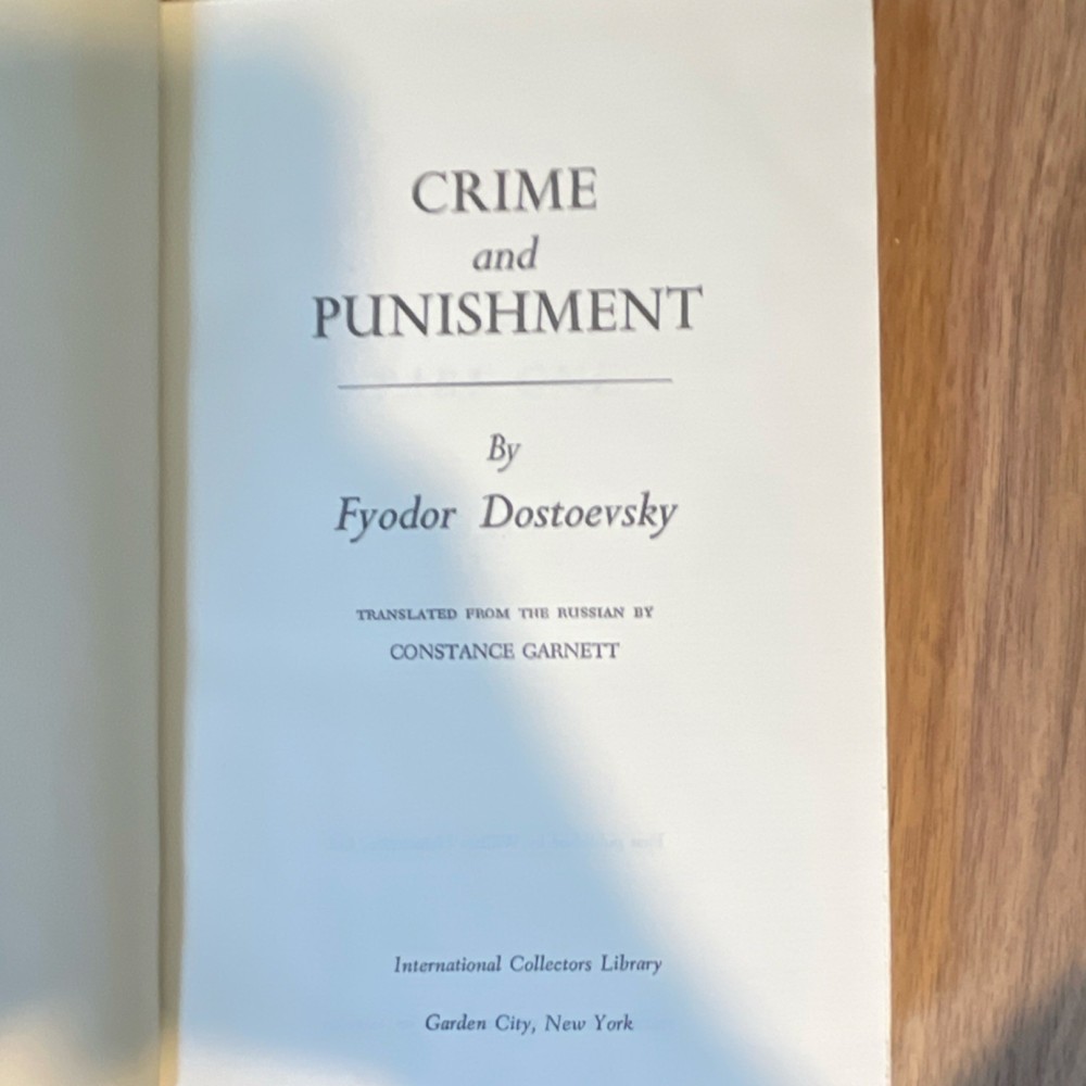 International Collectors Library Crime and Punishment Dostoevsky Hardcover