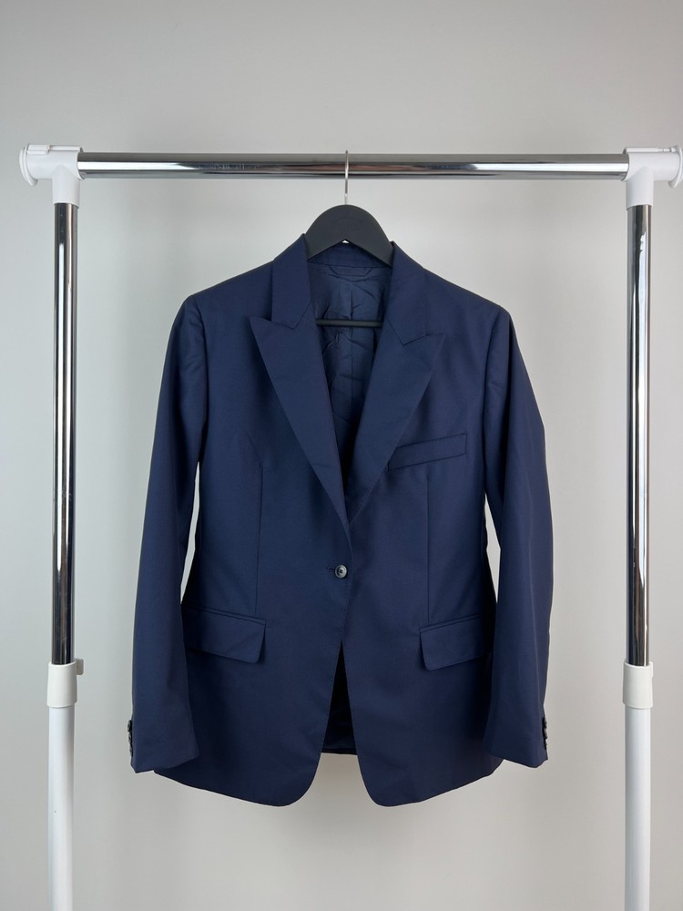Loro Piana Womens 1 Button Blue Blazer Jacket Size 44