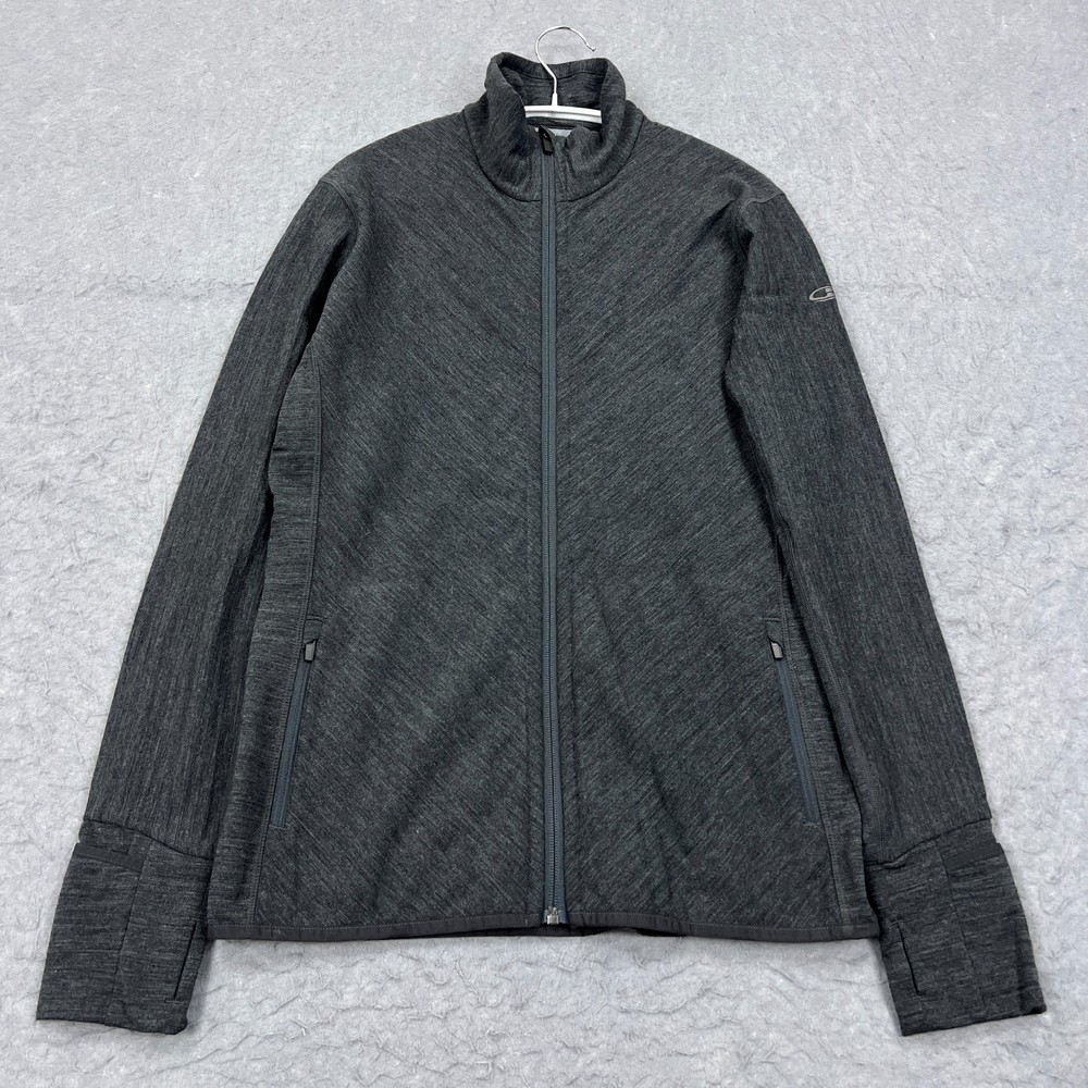 Icebreaker Descender Long Sleeve Zip Jacket Women's Large Reelfleece Merino Wool