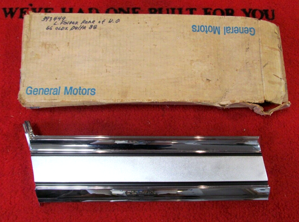 1966 Oldsmobile Delta 88 NOS GM Left Lower Front Fender Chrome Molding 393449