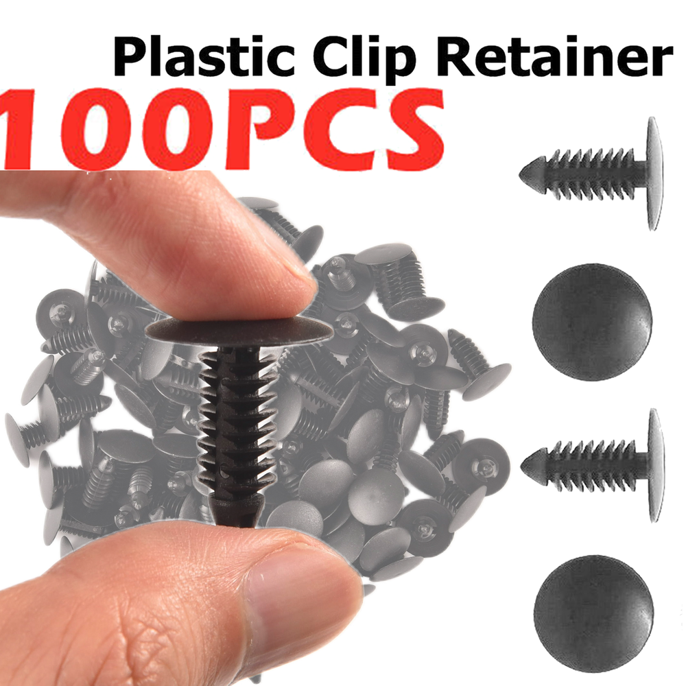 100x 8mm NEW Dia Hole Plastic Rivets Fastener Auto Fender Bumper Push Pin Clips