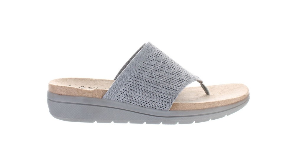 LifeStride Womens Poolside Gray T-Strap Sandals Size 7