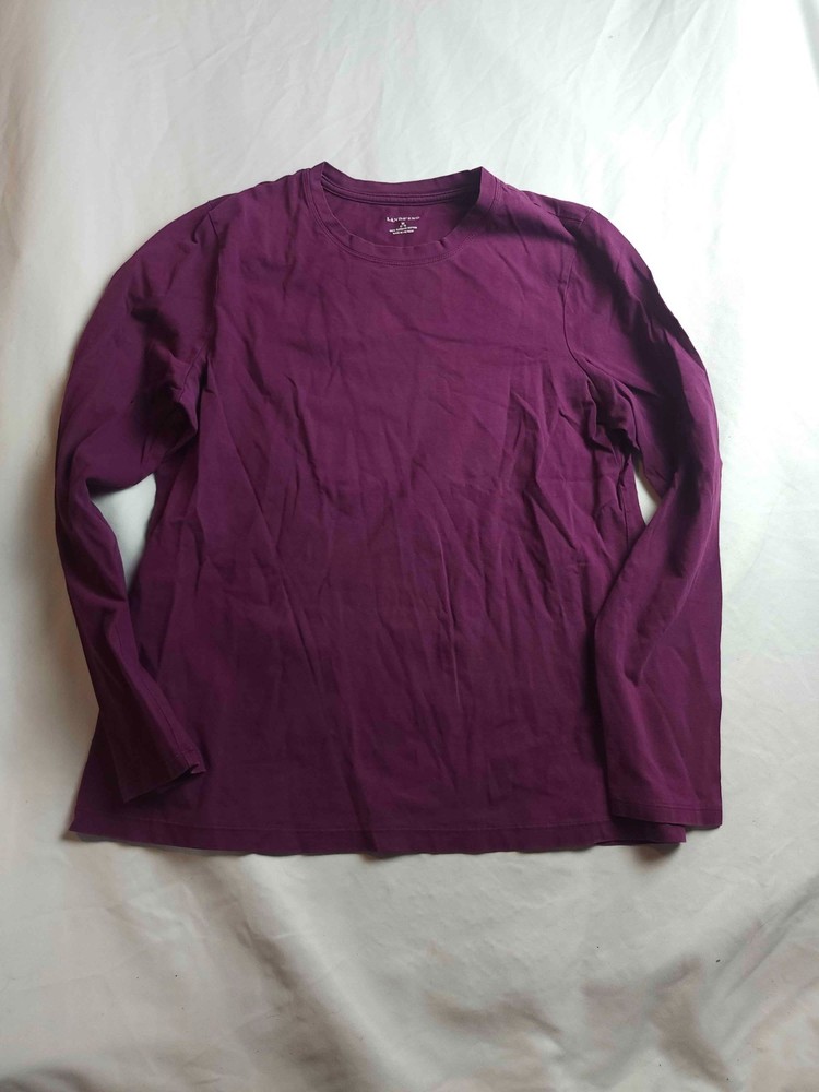 Lands End T-Shirt Womens Medium Purple Knit Supima Cotton Casual Crew Neck