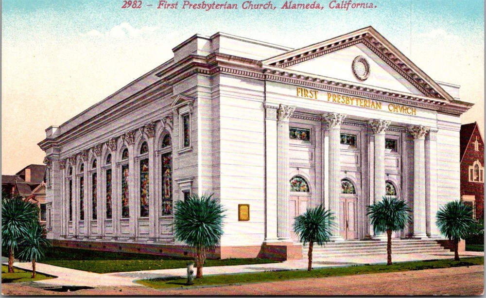 Dr Jim Stamps Postcard First Presbyterian Church Alameda California