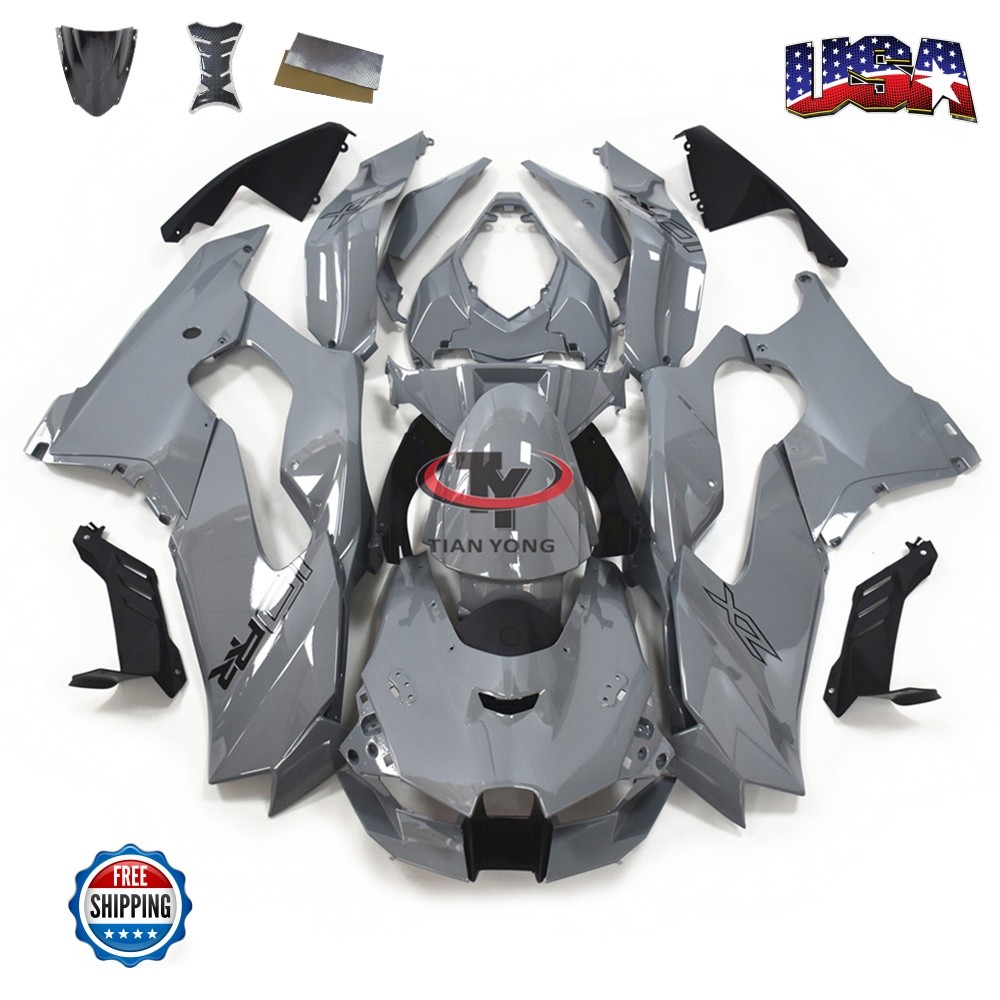 Cement Gray Fairing Kit For Kawasaki Ninja ZX10R 2021-2025 Plastic Bodywork 24