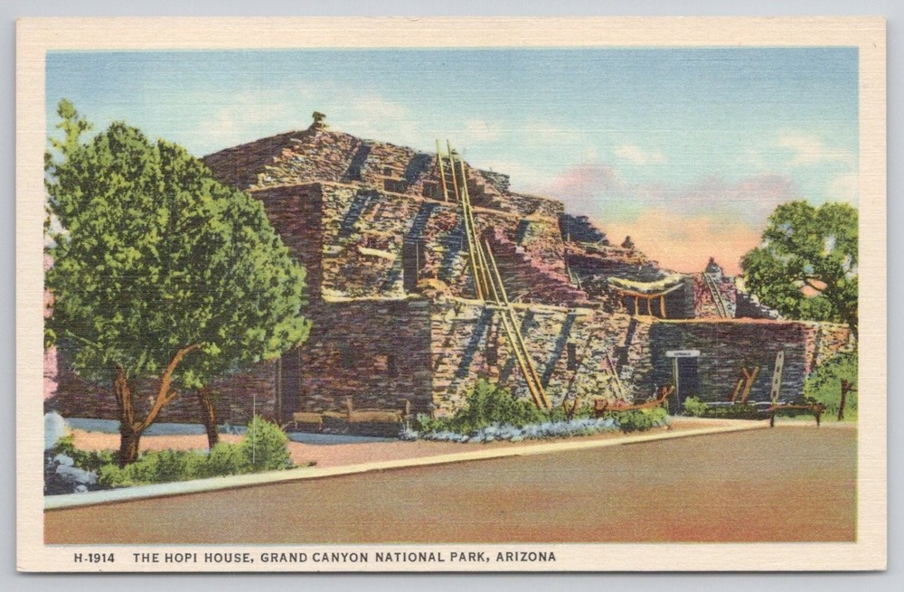 Hopi House Grand Canyon AZ Vintage Postcard Fred Harvey Pueblo Dwelling