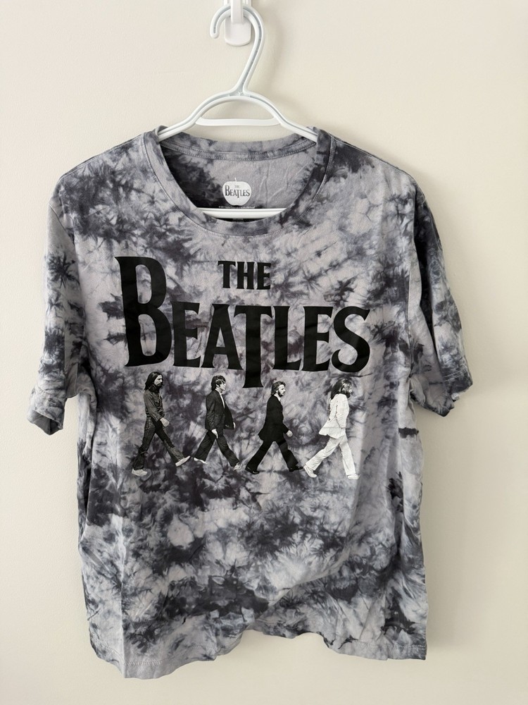 The Beatles Abbey Road Tie Dye T Shirt Mens XL Gray Black Band Graphic Tee