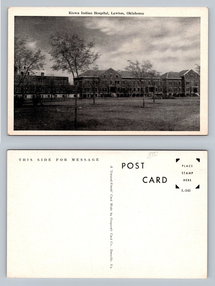 Lawton, OK-Oklahoma, Kiowa Indian Hospital Scene Old PC Vintage Postcard