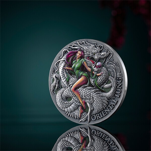 Oriental Lung The Dragonology 2 oz Antique finish Silver Coin CFA Cameroon 2024