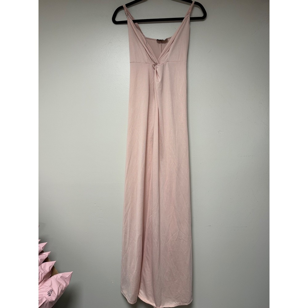 ASOS Design Maxi Dress Evening Gown Pink Twist Front Sleeveless Size 4