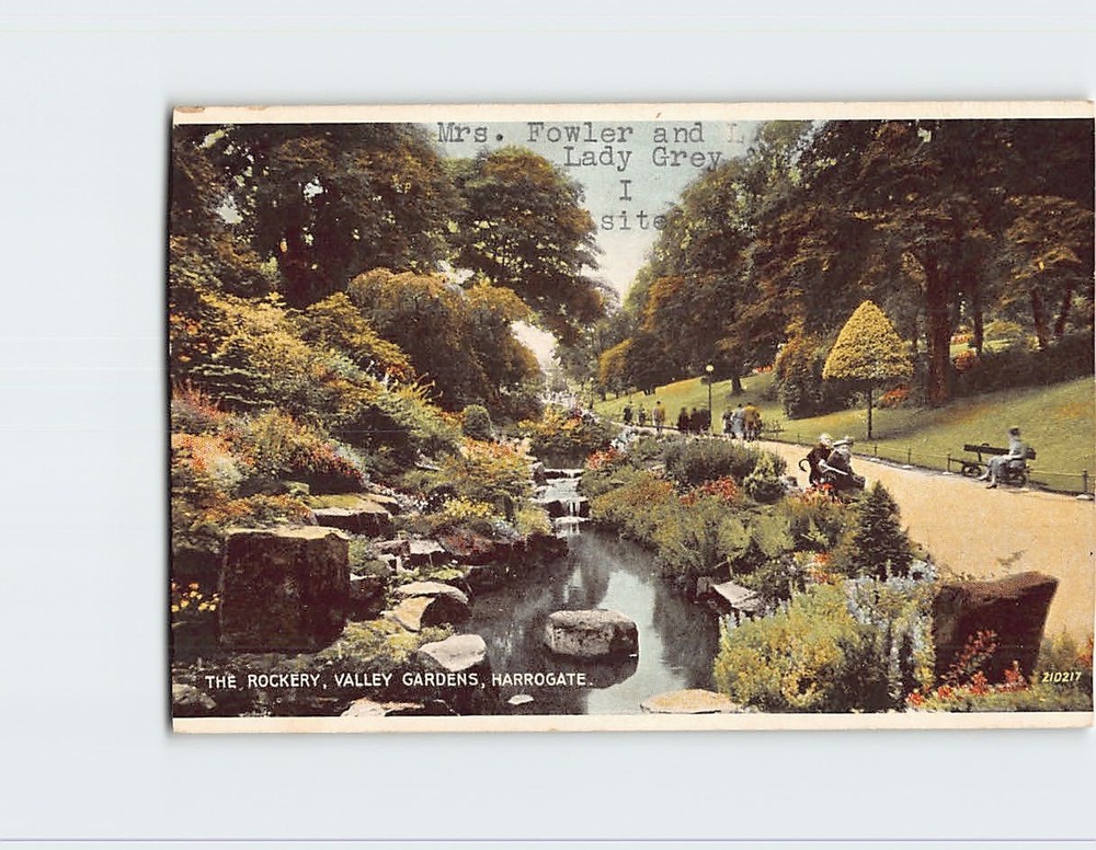 Postcard The Rockery Valley Gardens Harrogate North Yorkshire England
