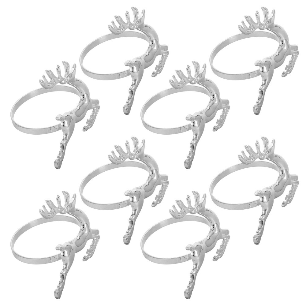 8 PCS Napkin Ties Elk Napkin Buckle Elk Napkin Rings Holiday Napkin Rings