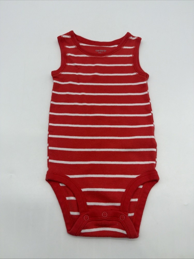 Carters One Piece Toddler Boys Size 12M Striped Red & White .#46522