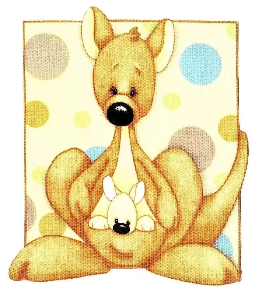 jungle kangaroo heat transfer iron on not embroidered 2.5 inch USA