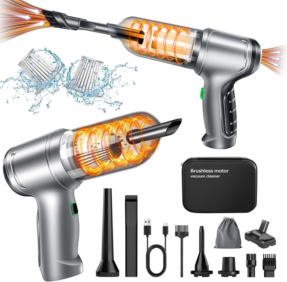 Car Vacuum Cleaner  15000PA Powerful Suction  Handheld Car Vacuum Cleaner C...