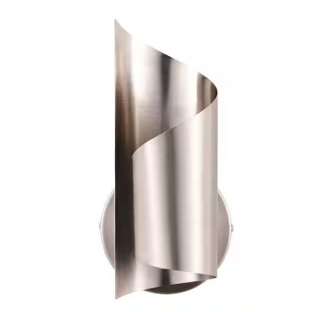Merra 1-Light Gold Modern Wall Sconce Light Fixture with Novelty Scroll Shade