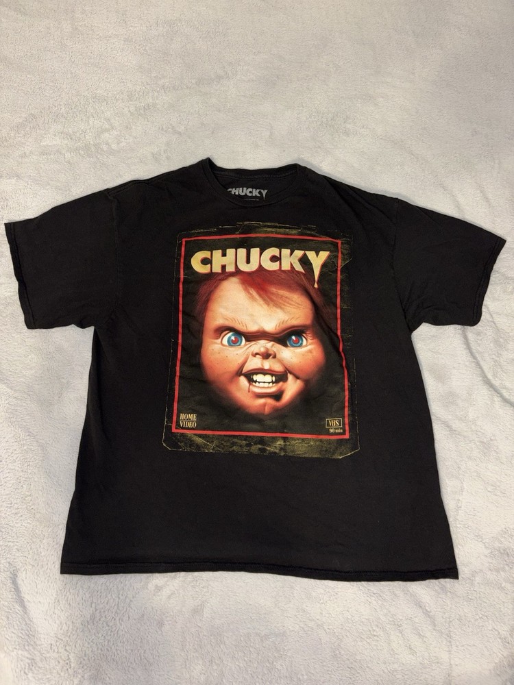 Chucky T Shirt Mens Size Large Black Graphic Child's Play Short Sleeve Halloween