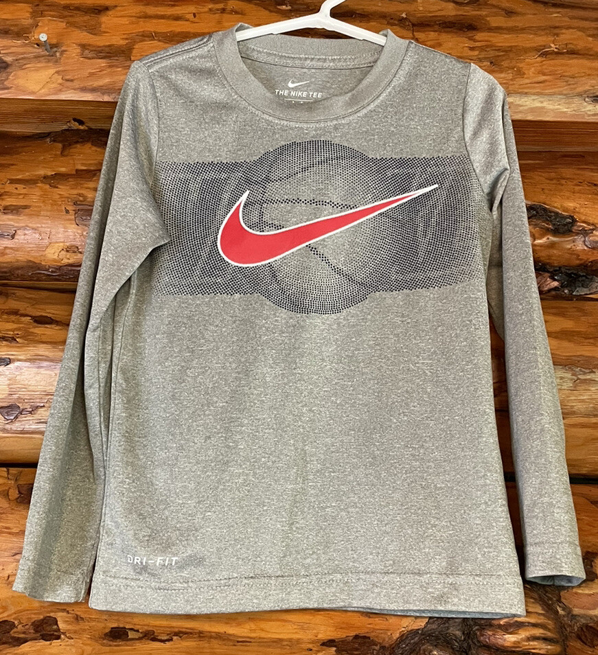 Nike Drifit Long Sleeve Tee Boys Small 4/5 Years
