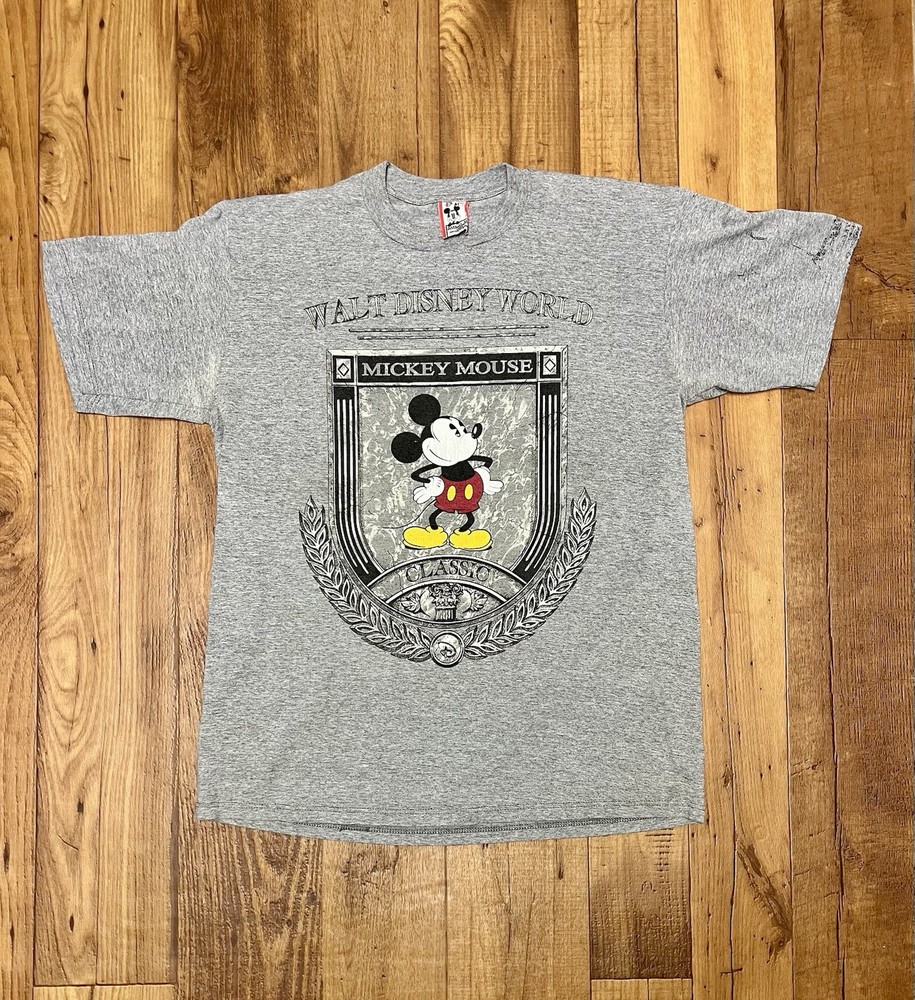 Vintage Disney World Mickey Mouse Classic Gray Shirt - Size Large  