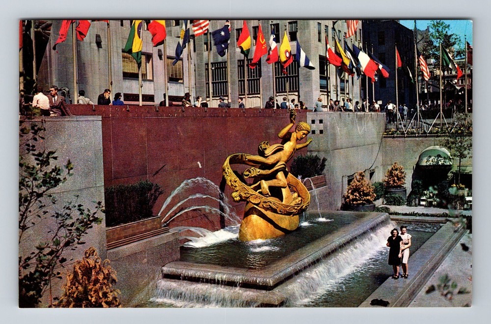 New York City NY-Prometheus Statue Vintage Postcard Standard Postal Post PC Old