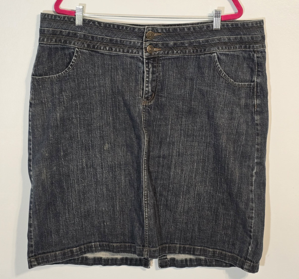 Lane Bryant Women's Denim Blue Jean Skirt Size 24 Rodeo Western Festival Cowgirl