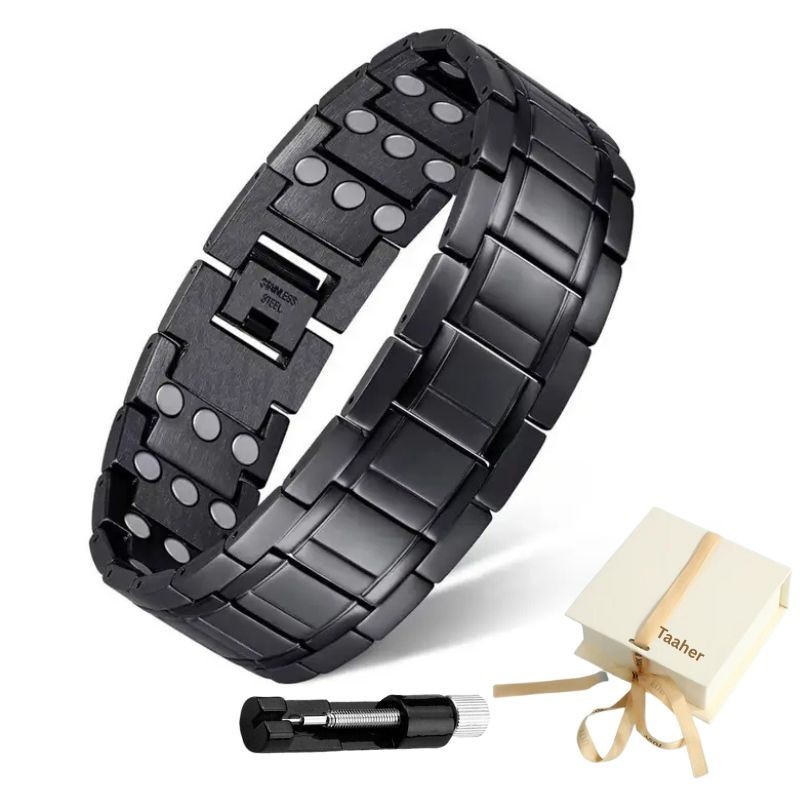 Gorgeous Titanium Magnetic Bracelet Arthritis Pain Relief Men/Size Tool+Gift Box