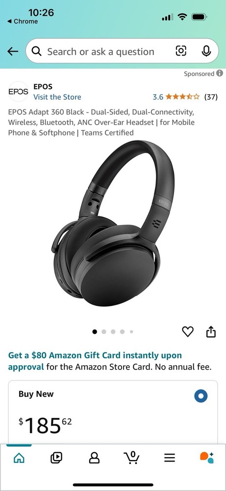 Brand New Sennheiser Adapt 360 EPOS  Active Noise Cancelling Headphones w Case