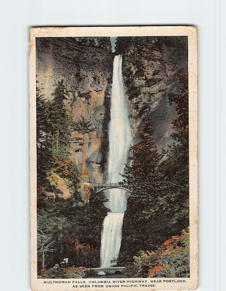 Postcard Multnomah Falls Columbia River Highway Portland Oregon USA