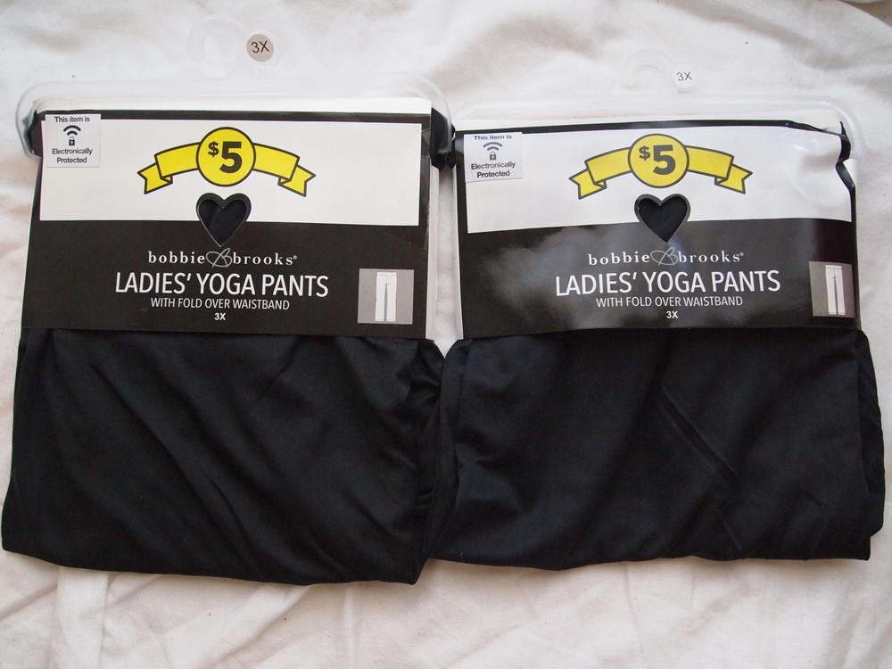 Black Bobbie Brooks  Gym / Yoga Pants For Ladies Size 3X - Set of 2