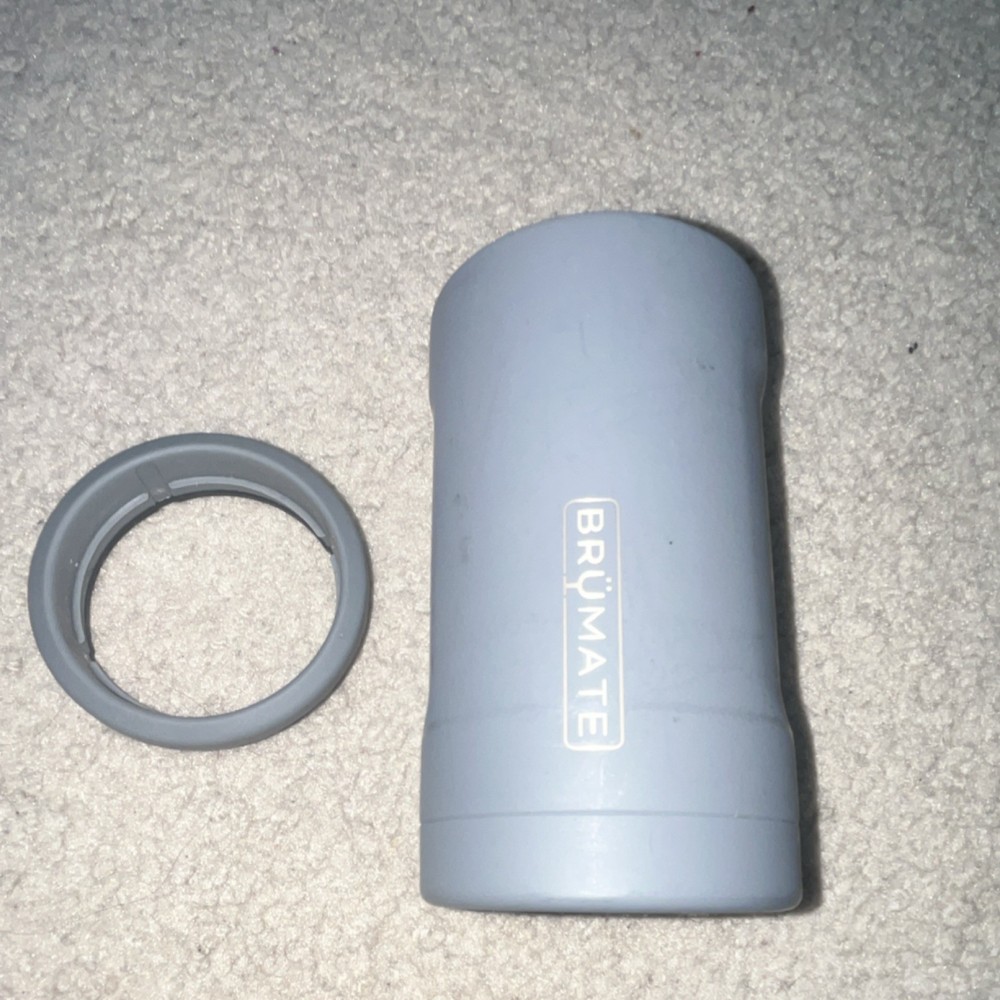 BrüMate Insulated Can Cooler Gray Solid Metal Plastic Single
