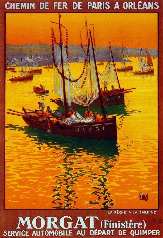 Chemin de Fer Orleans Morgat  Decorative Poster. Fine Graphic Art Design. 2957