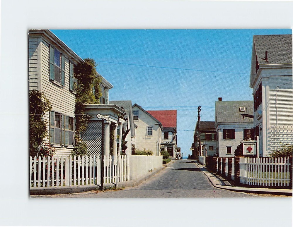 Postcard Gosnold Street looking towards the harbor Provincetown MA USA