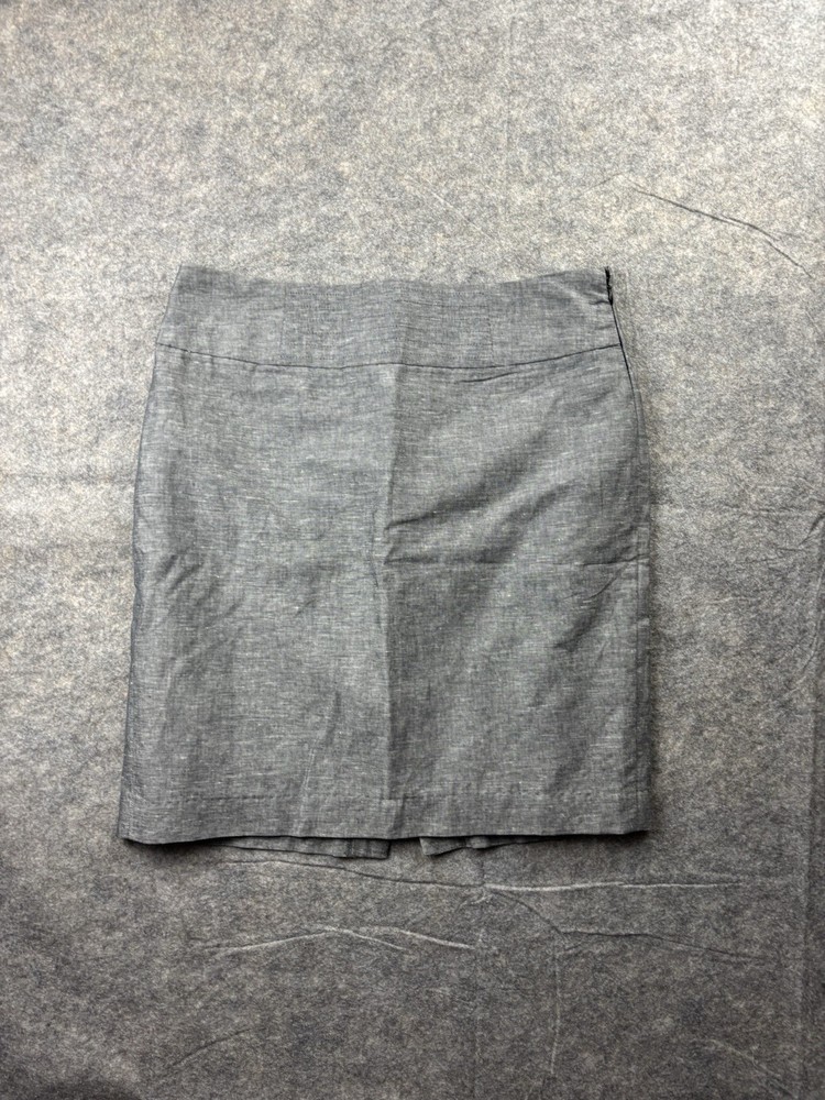 Banana Republic Skirt Womens 12 Gray Linen Blend Mini Pencil Office Work Career