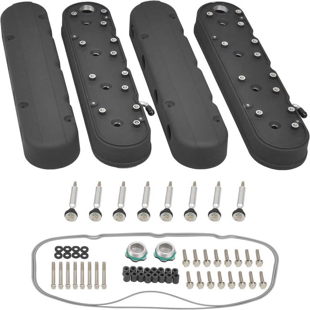 Aluminum Valve Covers with Coil Mounts w/Covers for Chevy LS LS1 LS2 LS3 LS6 LS7