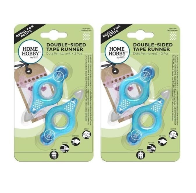 4 PACK SET! Scrapbook Adhesives Double-Sided Craft Tape Runner Dots, 52Ft