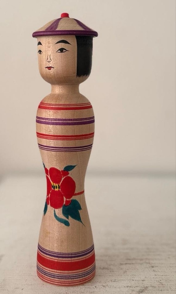 Masafumi Abo Tsugaru Kokeshi Doll 21.5cm Traditional Japanese Craft Art