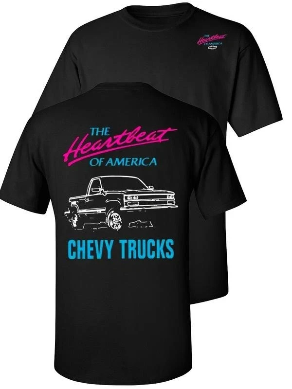Chevy Trucks T-Shirt, The Heartbeat of America Graphic Tee, Classic Chevrolet