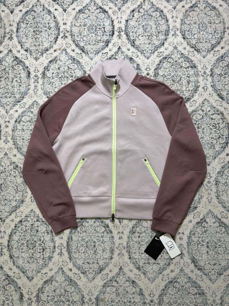 NWT Women's Nike Court Heritage Full Zip Up Tennis Jacket CV4701-019 Sz M