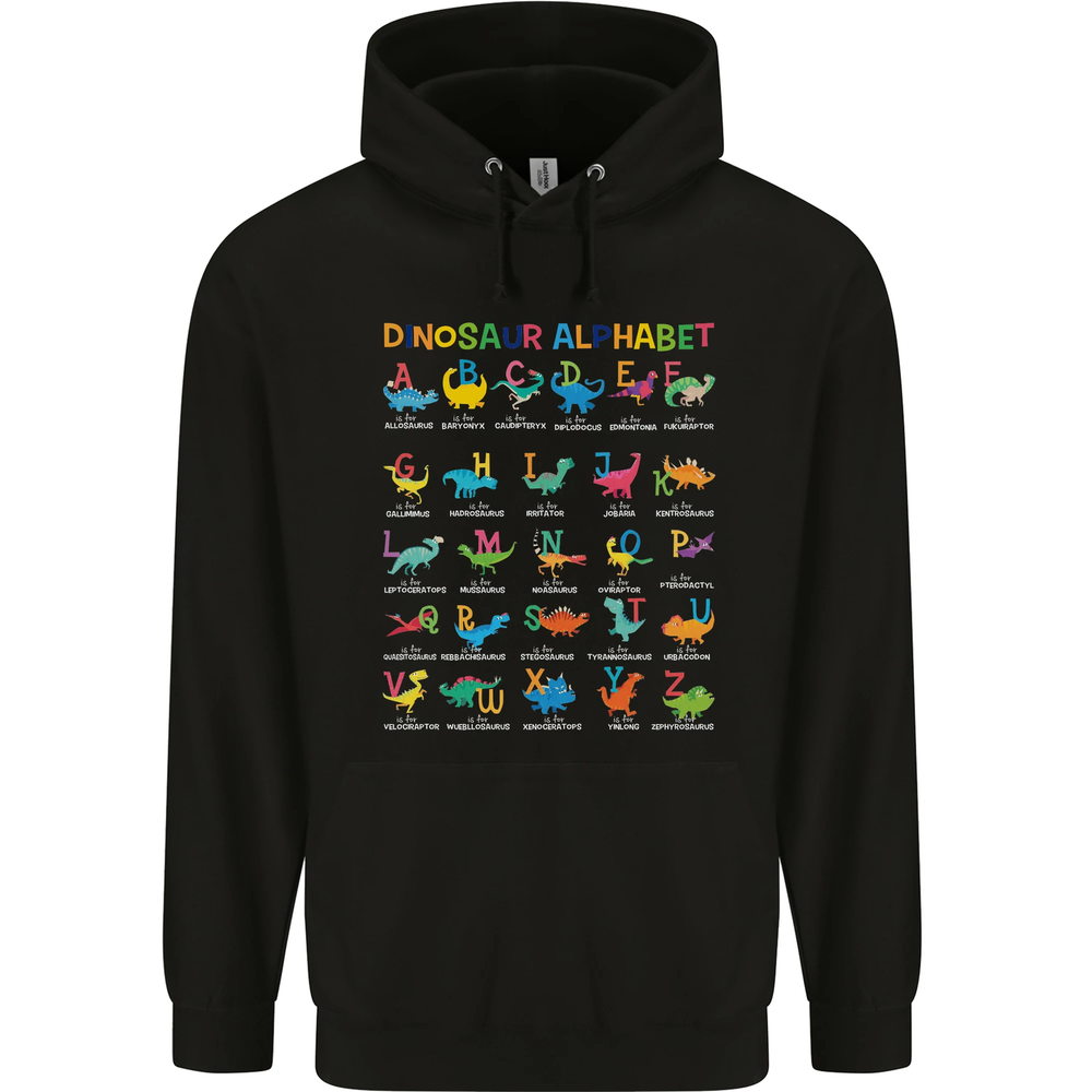 Dinosaur Alphabet T-Rex Funny Mens 80% Cotton Hoodie