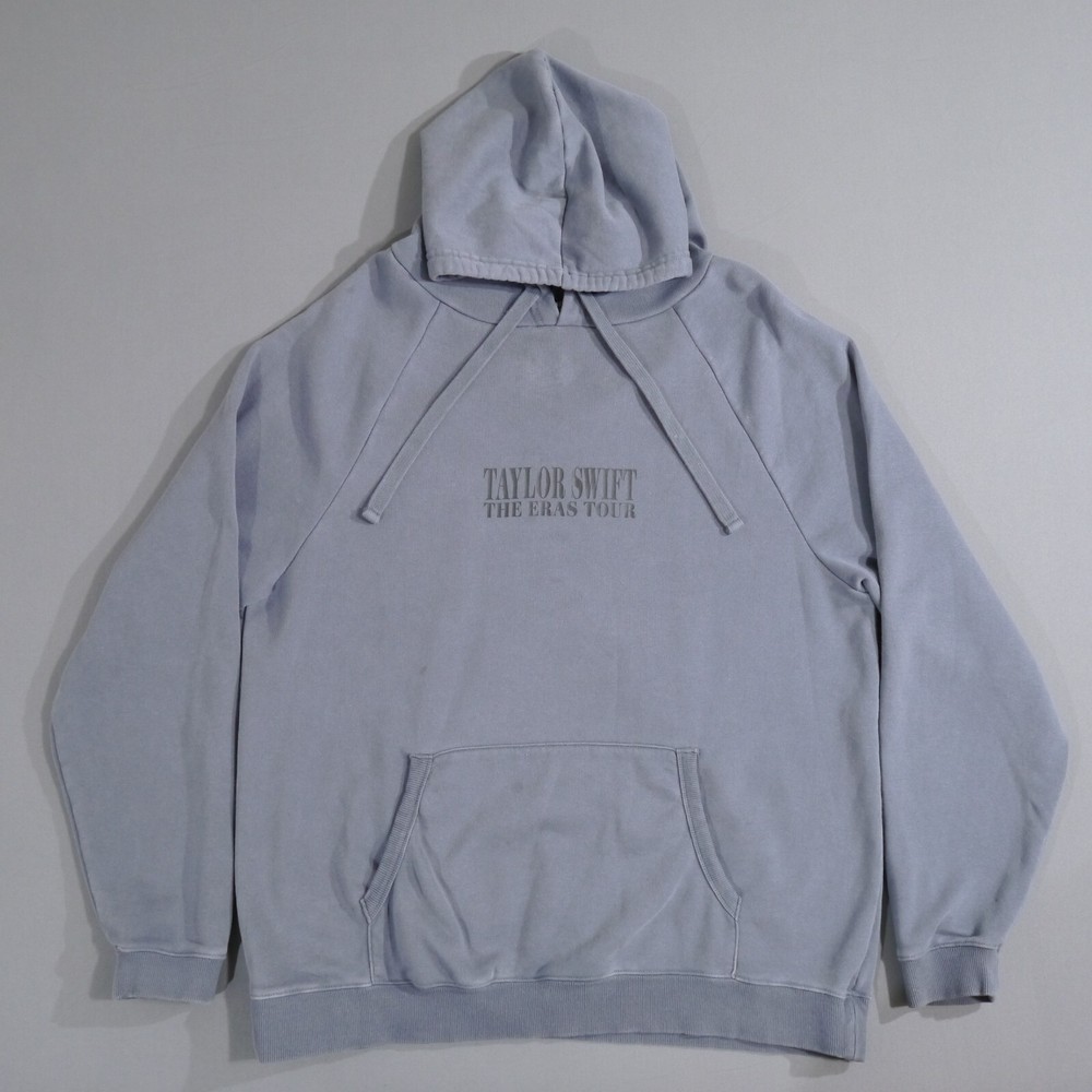 Taylor Swift Hoodie The Eras International Tour Washed Blue Gray Adult Large/XL