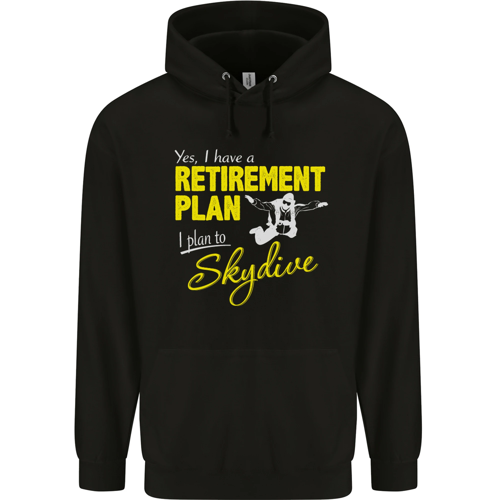 Sudadera con capucha Retirement Plan I Plan to Paracaidismo para hombre 80% algodón