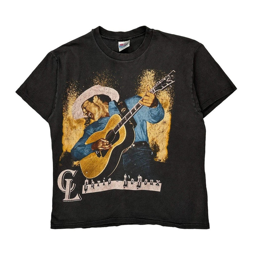 Chris Ledoux Hanes Single Stitch T-Shirt - Large Black Cotton